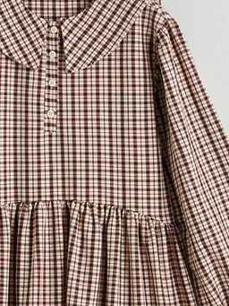 Bebe Yaka Ekose K?z ?ocuk Elbise