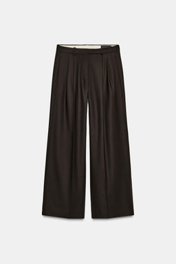 PANTAL?N PINZAS WIDE LEG ZW COLLECTION / Marr?n - Zara фото 7