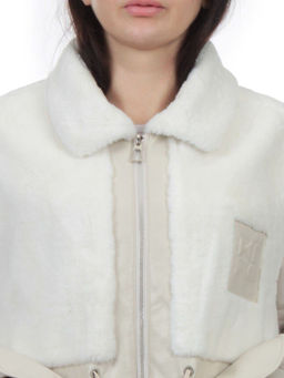 H24-223 LT. BEIGE Куртка демисезонная женская (100 гр. холлофайбер) - Fashion фото 4
