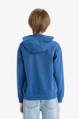 Kap__onlu Kanguru Cepli Bask_l_ Sweatshirt Erkek _ocuk - Defacto фото 6