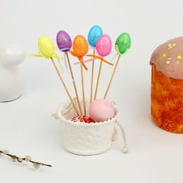 Цена за 10 шт. Пасхальный декор, топперы «Яркие краски», 3×14×27 см