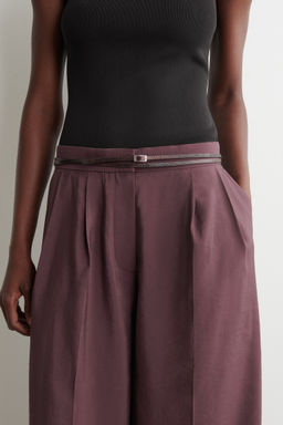 PANTAL?N WIDE LEG DE MODAL PINZAS