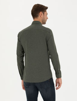 Haki Slim Fit Uzun Kollu G_mlek
