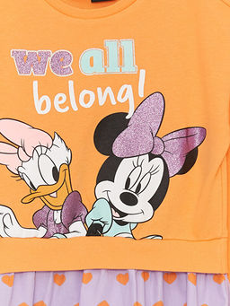 Bisiklet Yaka Minnie Mouse ve Daisy Duck Bask?l? Uzun Kollu K?z ?ocuk Elbise - Waikiki фото 2