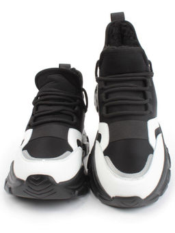 05-P96-1Z BLACK Кроссовки женские зимние (натуральная кожа, шерсть) - Фабричный китай фото 13