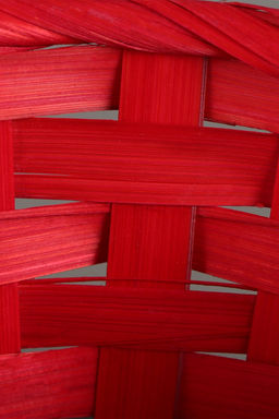 Корзина плетёная, 13×13×9.5 см, ручка h=21 см, бамбук, красная