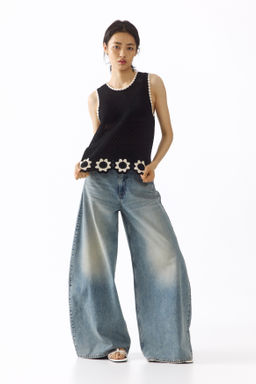 Crochet-look hole-knit top - H&m фото 7