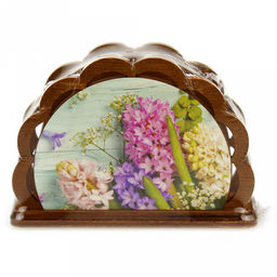 Салфетница деревянная "Гиацинт" 12,5х8,5х4см (Россия)