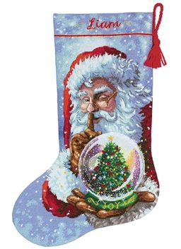 Набор для вышивания DIMENSIONS 70-08985 Сапожок. Снежный шар Санты 40.6