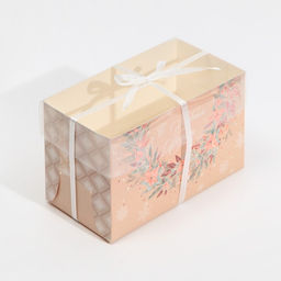 Цена за 5 шт. Коробка для капкейка «Розовый новогодний тренд», 16×8×10 см