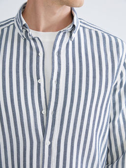 Regular Fit Uzun Kollu ?izgili Erkek G?mlek