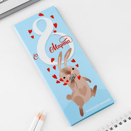 Цена за 3 шт. Блоки бумаги с отрывными листами, 30 л в открытке «Заяц. 8 марта»