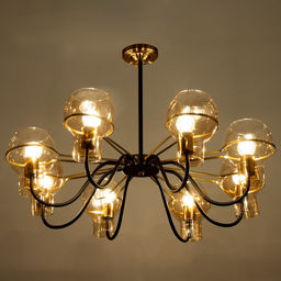 Светильник потолочный BayerLux «Кэган», люстра 8×E27 40 Вт, чёрный, 74×74×46.5 см