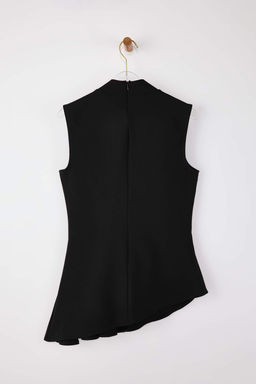 Bordo Asimetrik Godeli Dik Yaka Dokuma Bluz TWOSS26BZ00085 - Trendyolmilla фото 4