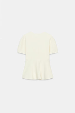 TOP PEPLUM MANGA ABULLONADA / Crudo medio - Zara фото 7
