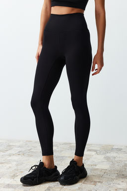 Siyah F?rcal? Toparlay?c? Mat ve Soft Kumas Tam Boy Orme Spor Tayt THMSS24TY00025 - Trendyolmilla фото 4