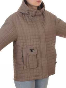 9617 DK. BEIGE Куртка стеганная демисезонная женская (100 гр. холлофайбер)