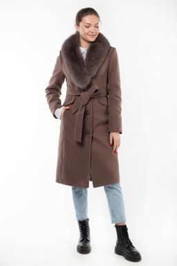 Мех натуральный (песец) Пальто утепленное Холлофайбер 300 - El podio фото 2