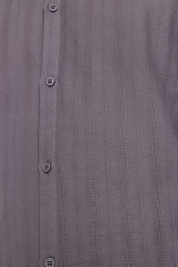 Antrasit Regular Fit Etamin Dokulu Gomlek TMNSS24GO00030