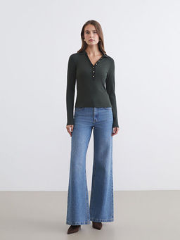 Polo Yaka Modal Kar???ml? Kad?n Ti??rt