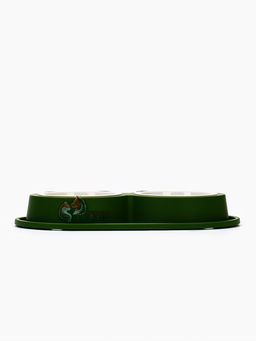 Миска двойная фигурная 29,5 х 14 х 4 см, зелёная