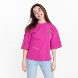 Футболка женская, цвет фуксия, размер 44