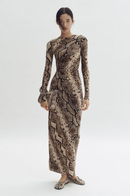 Vestido de malla con estampado piel de serpiente - H&m фото 6