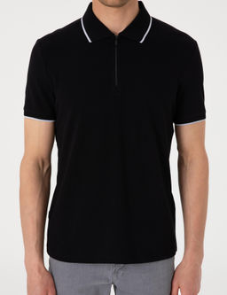 Siyah Slim Fit Polo Yaka Ti__rt - Pierre cardin фото 6