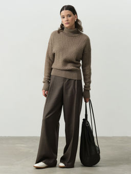 Свитер женский из кашемира KW051592-E капучино