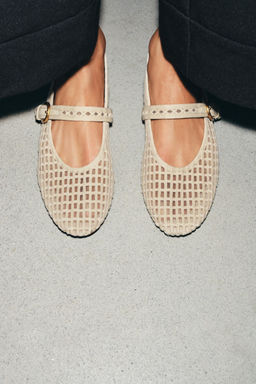 BAILARINA EFECTO CROCHET / Blanco Crudo - Zara фото 3