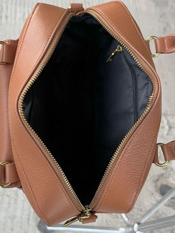 Женская кожаная сумка бочонок 3132 Браун