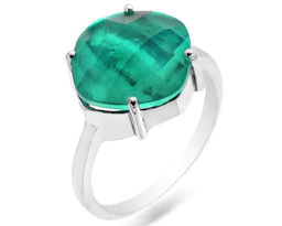 Кольцо из серебра турмалин тропикана выращ., Пучина