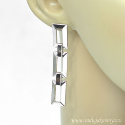 Серьги "Цепи" 11*65мм серебристые, 13г