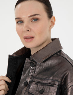 Antrasit Crop Top Jean Ceket - Pierre cardin фото 2