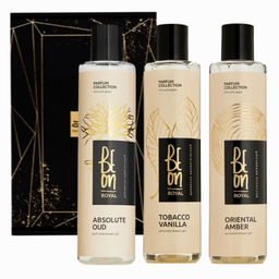 BeOn Подарочный набор парфюрованных гелей для душа №34 / Royal Absolute oud, Oriental Amber, Tobacco Vanilla, 260 мл x 3