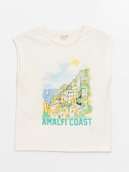 Bisiklet Yaka Bask?l? K?z ?ocuk Atlet - Waikiki фото 2