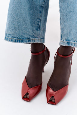 STILETTO HEEL ANKLE STRAP SANDALS