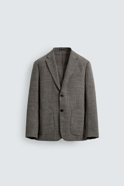 BLAZER REGULAR FIT PATA DE GALLO / Marr?n - Zara фото 7