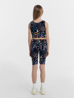 Топ для девочек в черном цвете с принтом линиии - Mark formelle фото 4