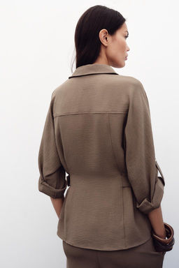 SAFARI SHIRT WITH SIDE BUCKLES - Zara фото 6