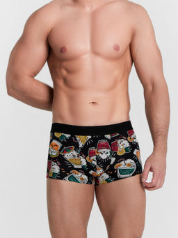 Цена за 2 штуки! Трусы мужские боксеры черные с принтом в виде коктейлей