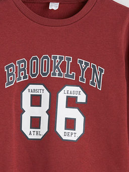 Yaz? Bask?l? Erkek ?ocuk Sweatshirt