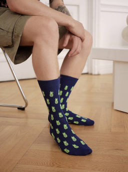 Цена за 2 пары. Носки мужские DiWaRi Хлопковые носки HAPPY с рисунком Ананасы