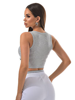 Хлопковй топ майка в рубчик