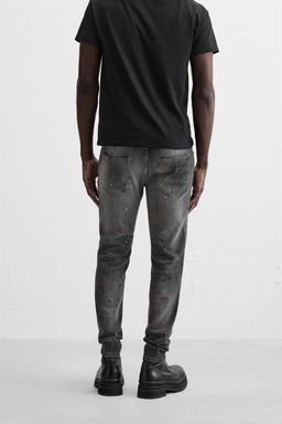 RIPPED SKINNY JEANS WITH PAINT SPLATTER - Zara фото 3