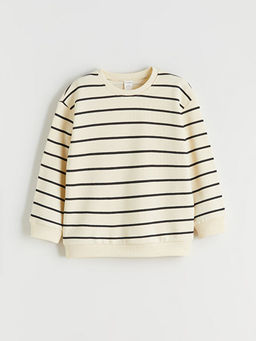 Bisiklet Yaka ?izgili Erkek ?ocuk Sweatshirt