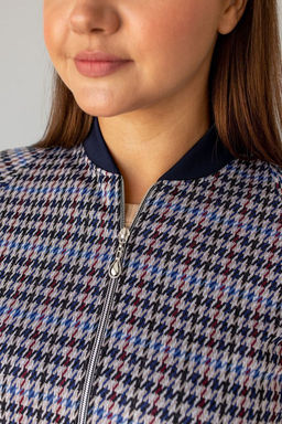 Бомбер Б-03 черно-голубой