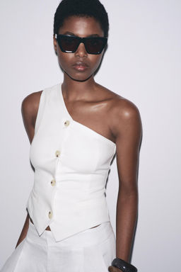 ASYMMETRIC INTERLOCK TOP WAISTCOAT - Zara фото 2
