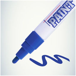 Цена за 12 шт. Маркер-краска MunHwa, лаковый, нитро-основа, синий, узел 4 мм