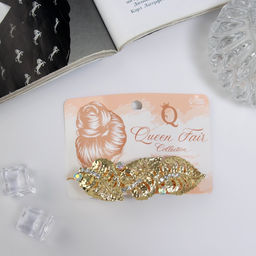 Заколка - автомат для волос «Эйвери», листья, 8.5 см, золото